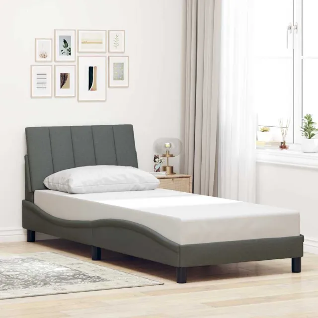 vidaXL Bedframe zonder matras "Hanko" 80x200 cm stof donkergrijs