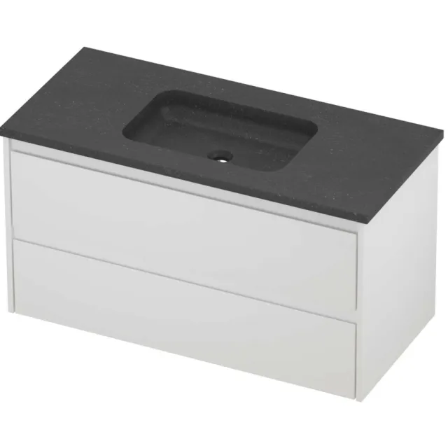 Proline Rollo Badmeubelset Hardsteen Elegant Midden 100x46x54 cm Blue Stone Mat Wit