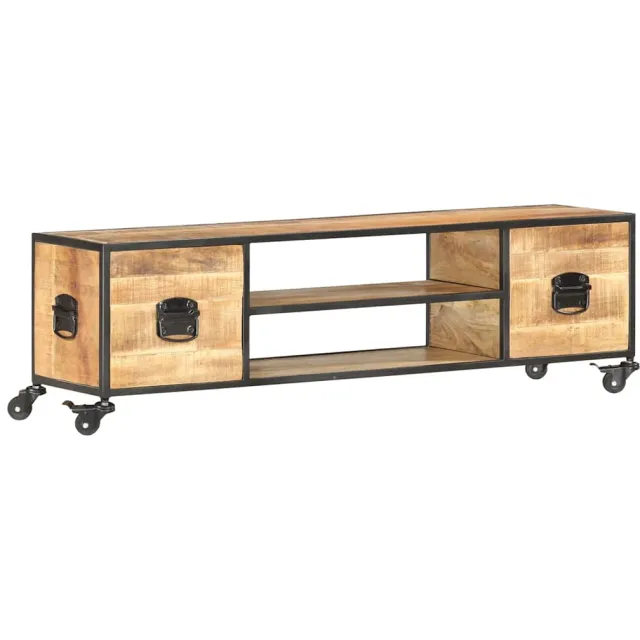 vidaXL Tv-meubel 130x30x39 cm massief mangohout Bruin