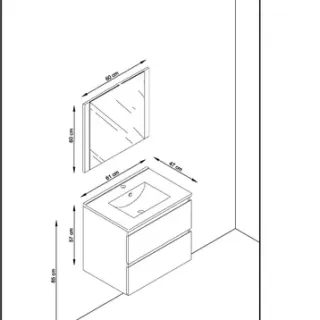 T-bath Badkamermeubelset Milenio 60cm Eiken Zwart, foto 2