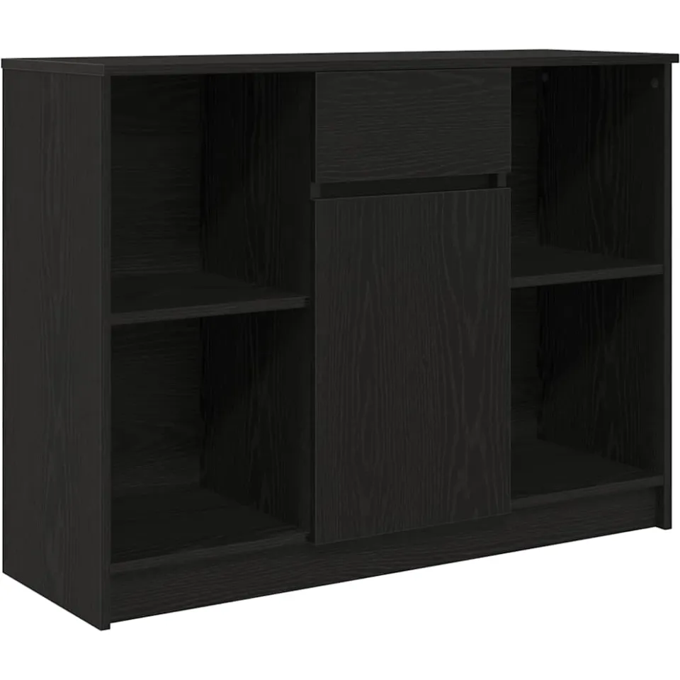 vidaXL Dressoir met lade 101x35x76 cm spaanplaat zwart eikenkleurig