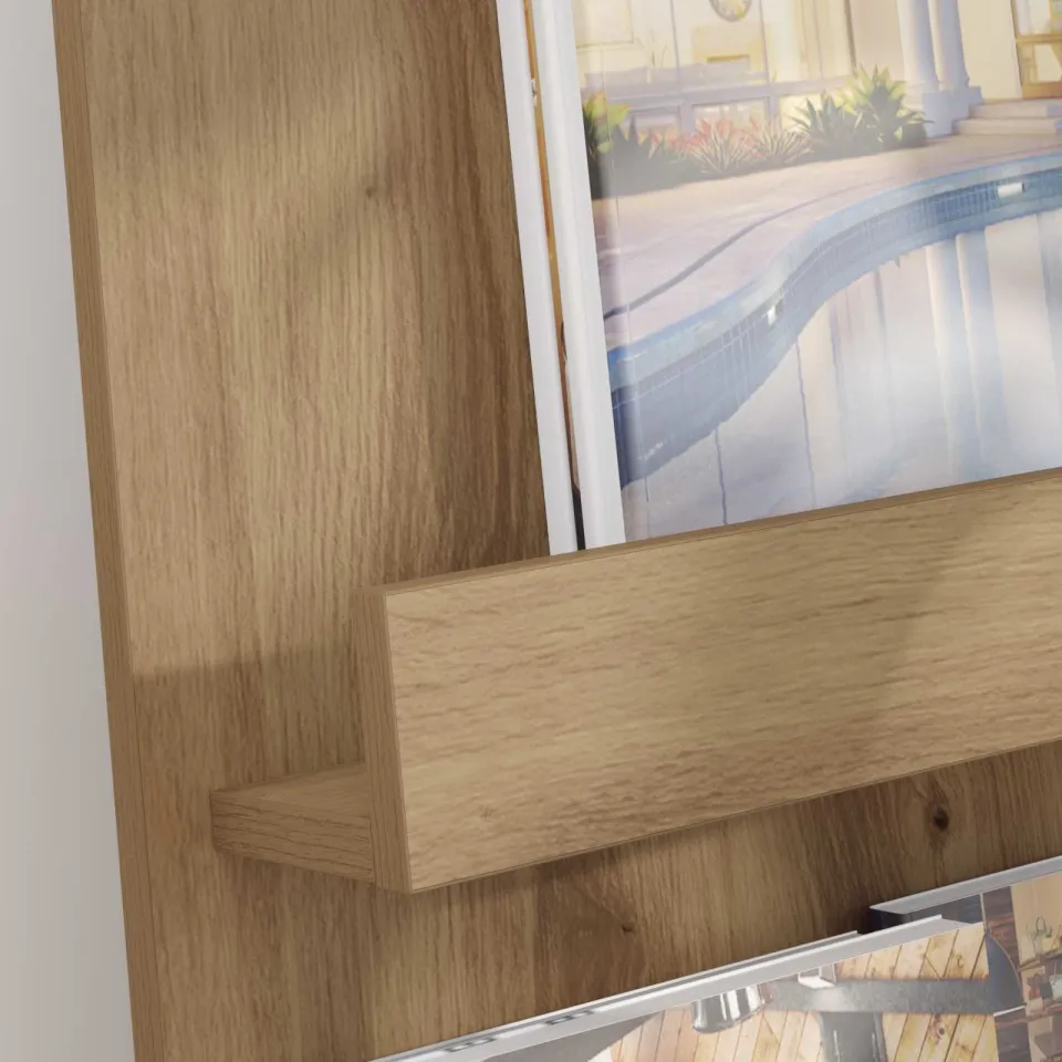 vidaXL Tijdschrift Rek Artisan Eiken 43 x 11 x 102 cm Bewerkt hout, foto 4