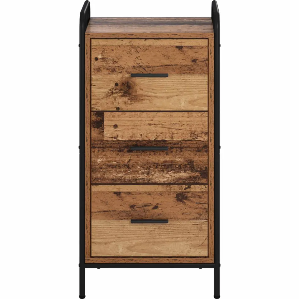 vidaXL Dressoir Oud hout 97 x 33 x 81 cm Bewerkt hout bruin, foto 4