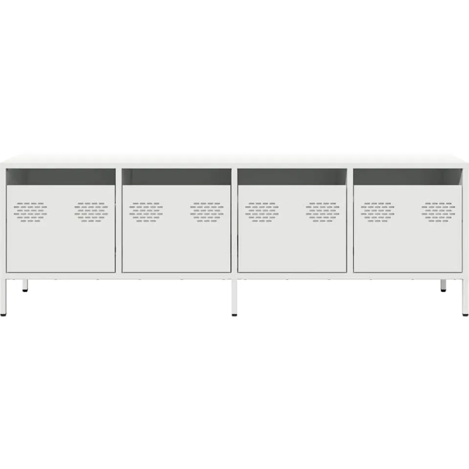 vidaXL Tv-meubel 135x39x43,5 cm koudgewalst staal wit, foto 4