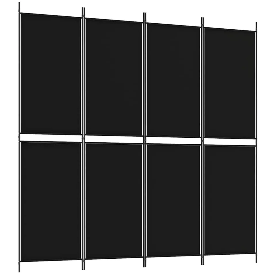 vidaXL Kamerscherm met 4 panelen 200x200 cm stof zwart, foto 3