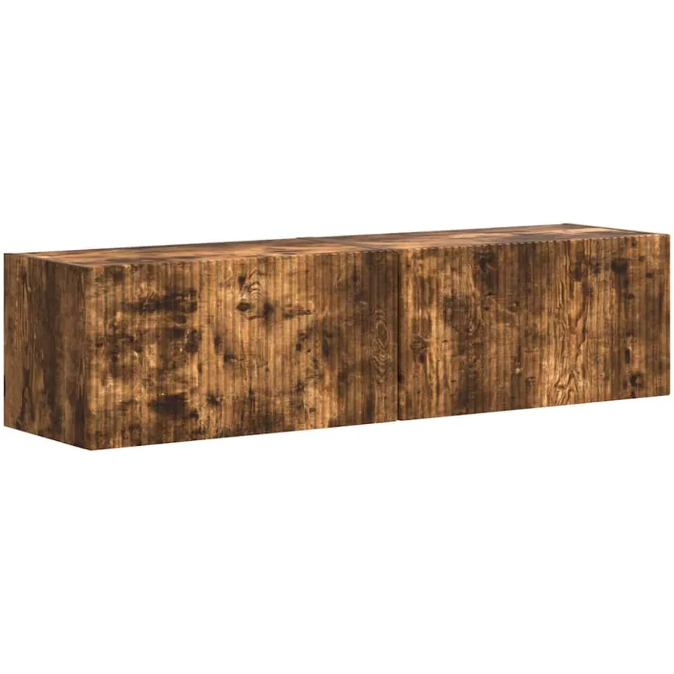 vidaXL TV Wandkast 2 st Gerookt eiken Bewerkt hout, foto 3