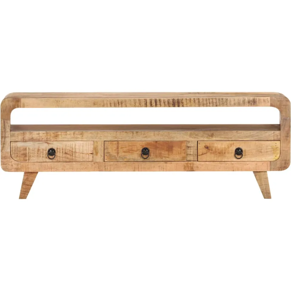 vidaXL Tv-meubel 117x30x41 cm massief ruw mangohout bruin, foto 3