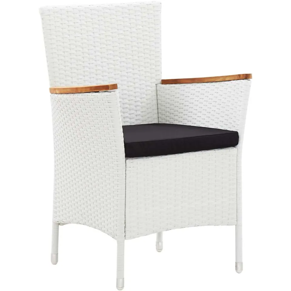 vidaXL 5-delige Tuinset poly rattan wit, foto 4