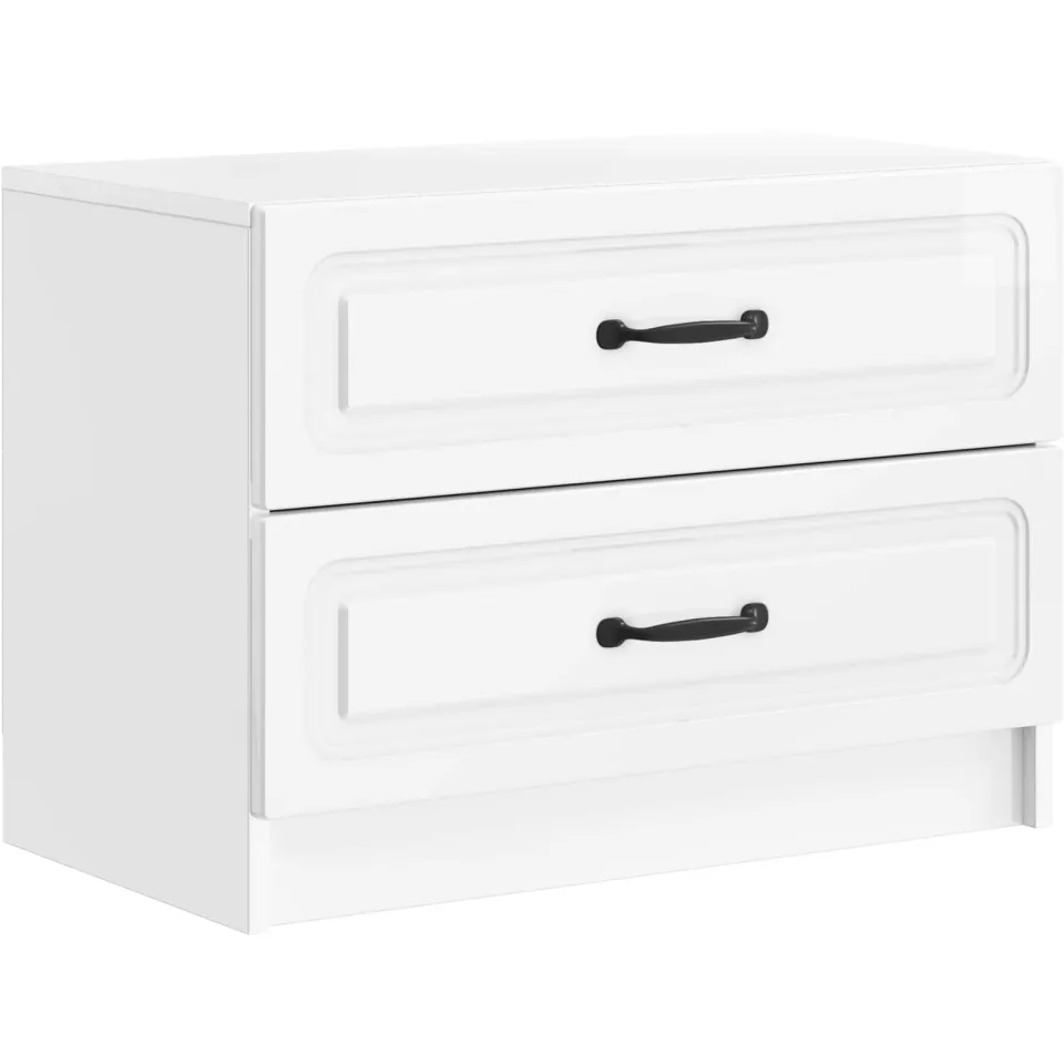 vidaXL Nachtkastje Hoogglans Wit 62 x 34,5 x 44,5 cm Bewerkt hout
