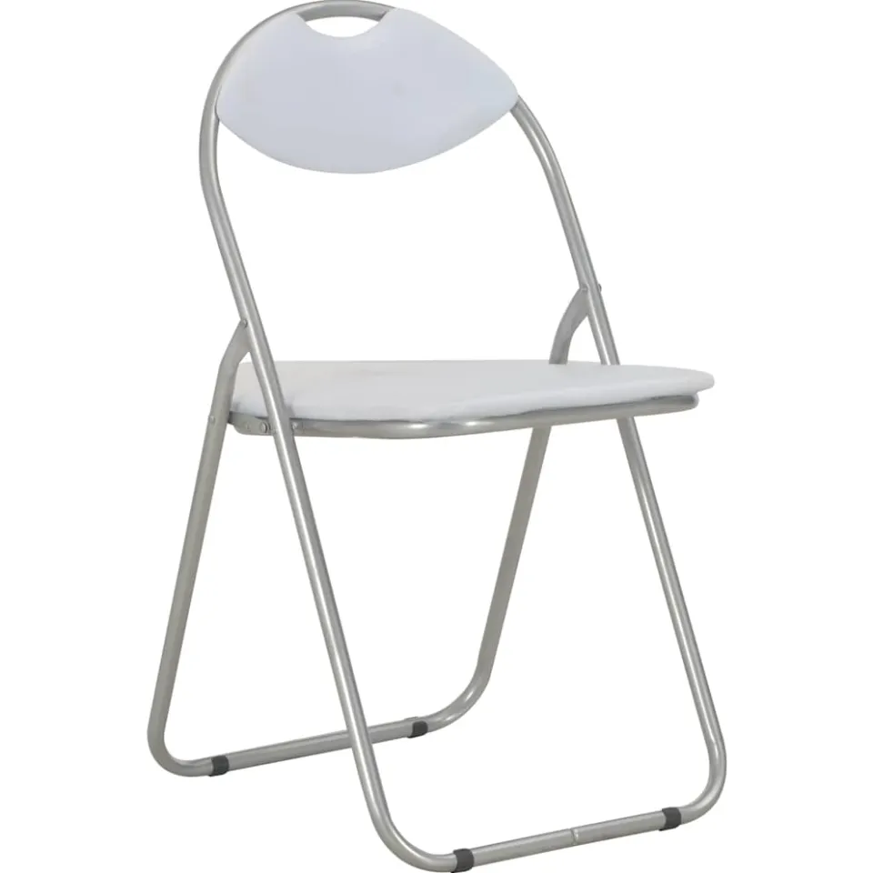 vidaXL Klapstoelen 6 stuks wit kunstleer, foto 2