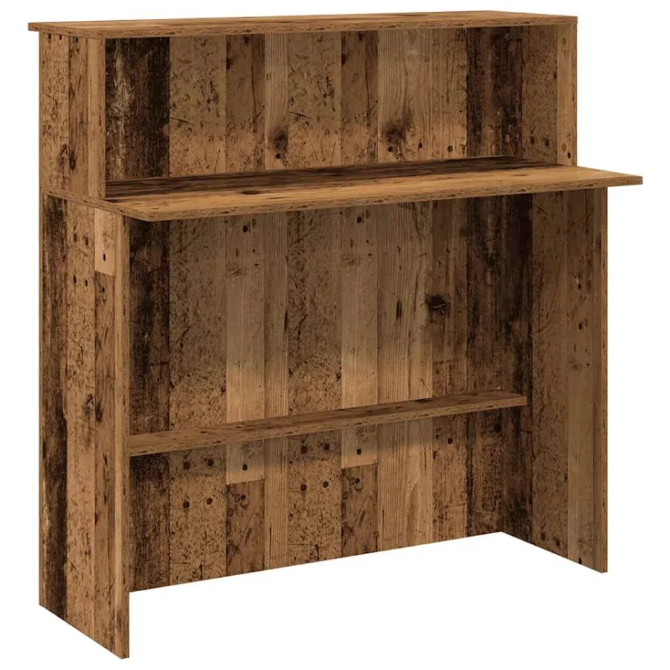 vidaXL Receptiebalie 100x50x103,5 cm bewerkt hout oud houtkleurig bruin, foto 3