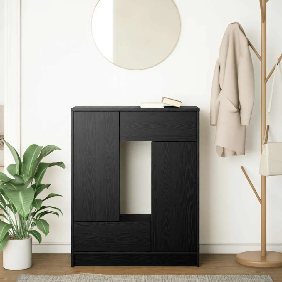 vidaXL Dressoir met lades en deuren 73x31x90 cm zwart eikenkleurig, foto 3