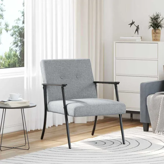 vidaXL Fauteuil Lichtgrijs Stof
