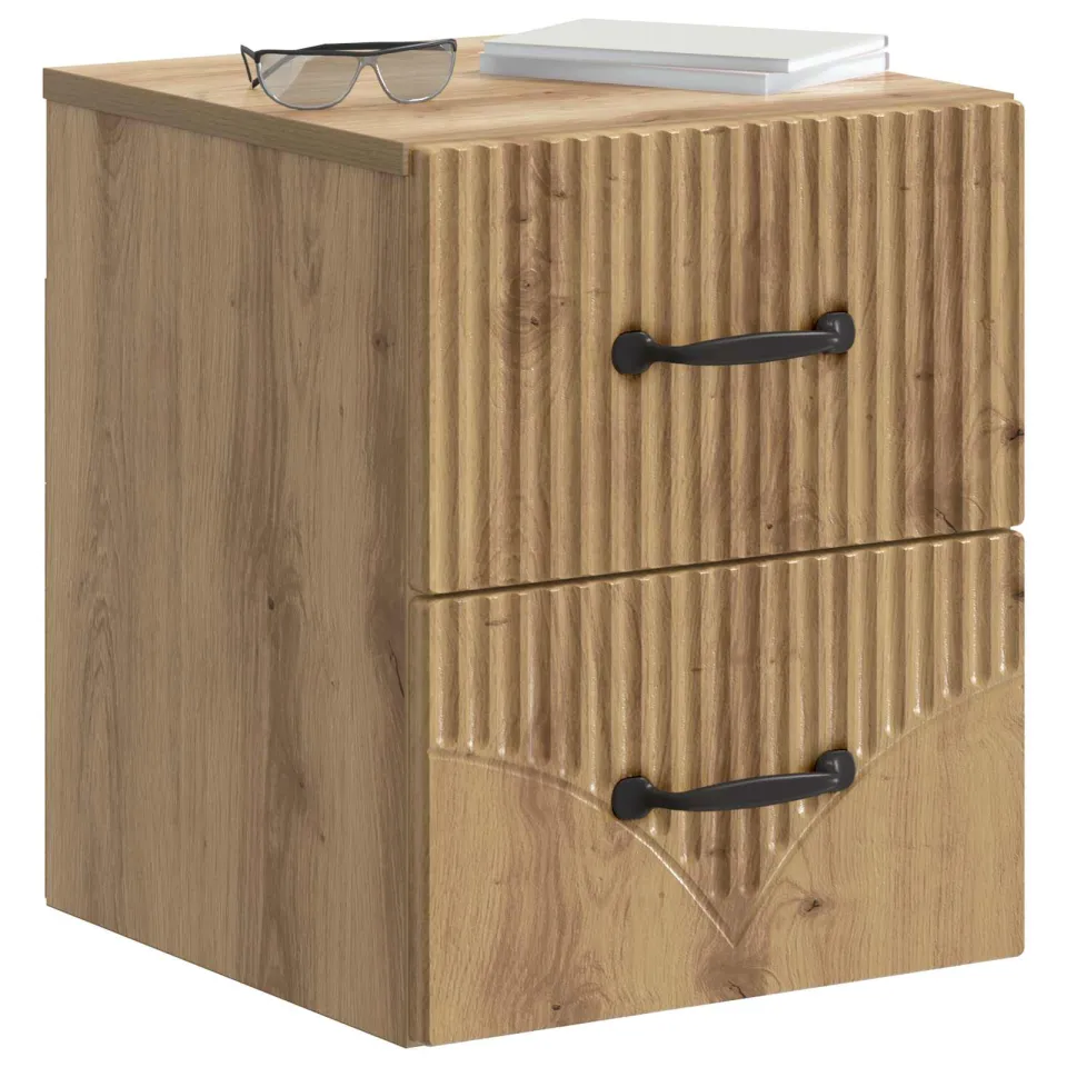 vidaXL Wandbeugel Bedkast 2 st Artisanaal eiken 34,5 x 33 x 40 cm Bruin