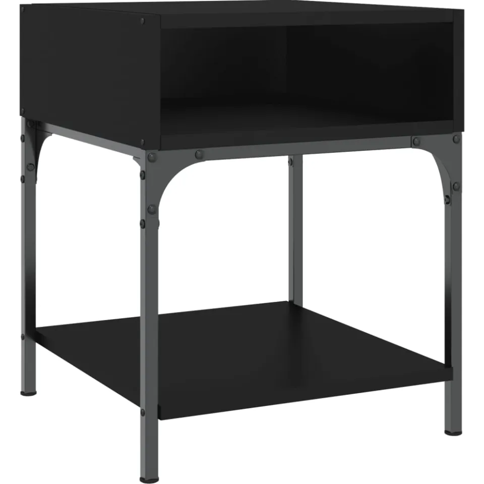 vidaXL Nachtkastjes 2 st 40x41x50 cm bewerkt hout zwart