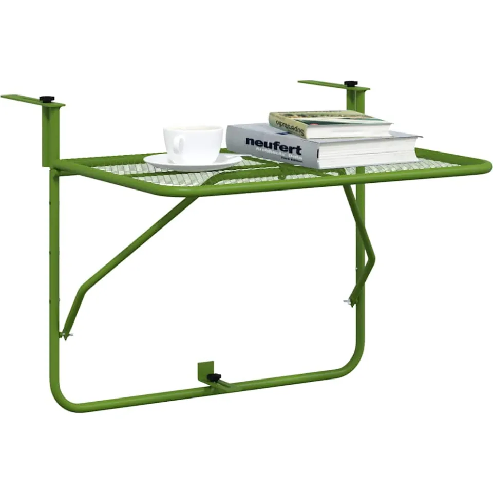 vidaXL Balkontafel 60x40 cm staal groen