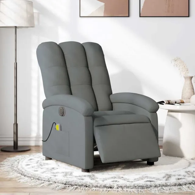 vidaXL Massagestoel elektrisch verstelbaar stof donkergrijs