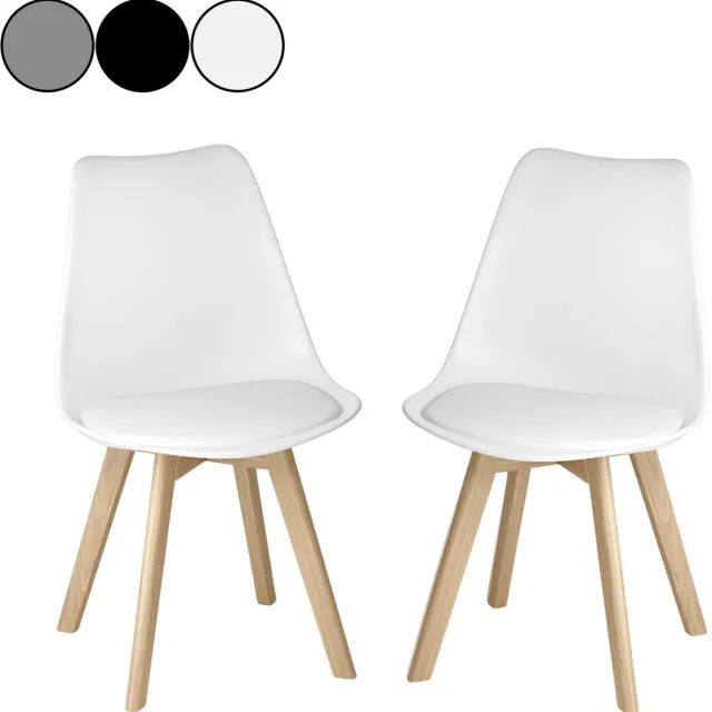 Bealife TB18 Eetkamerstoel - Set van 2 - Kuipstoel – Beukenhouten onderstel – Wit