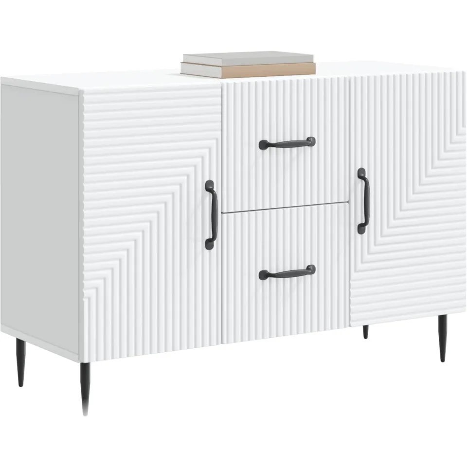 vidaXL Dressoir Wit 89 x 34,5 x 60 cm Bewerkt hout
