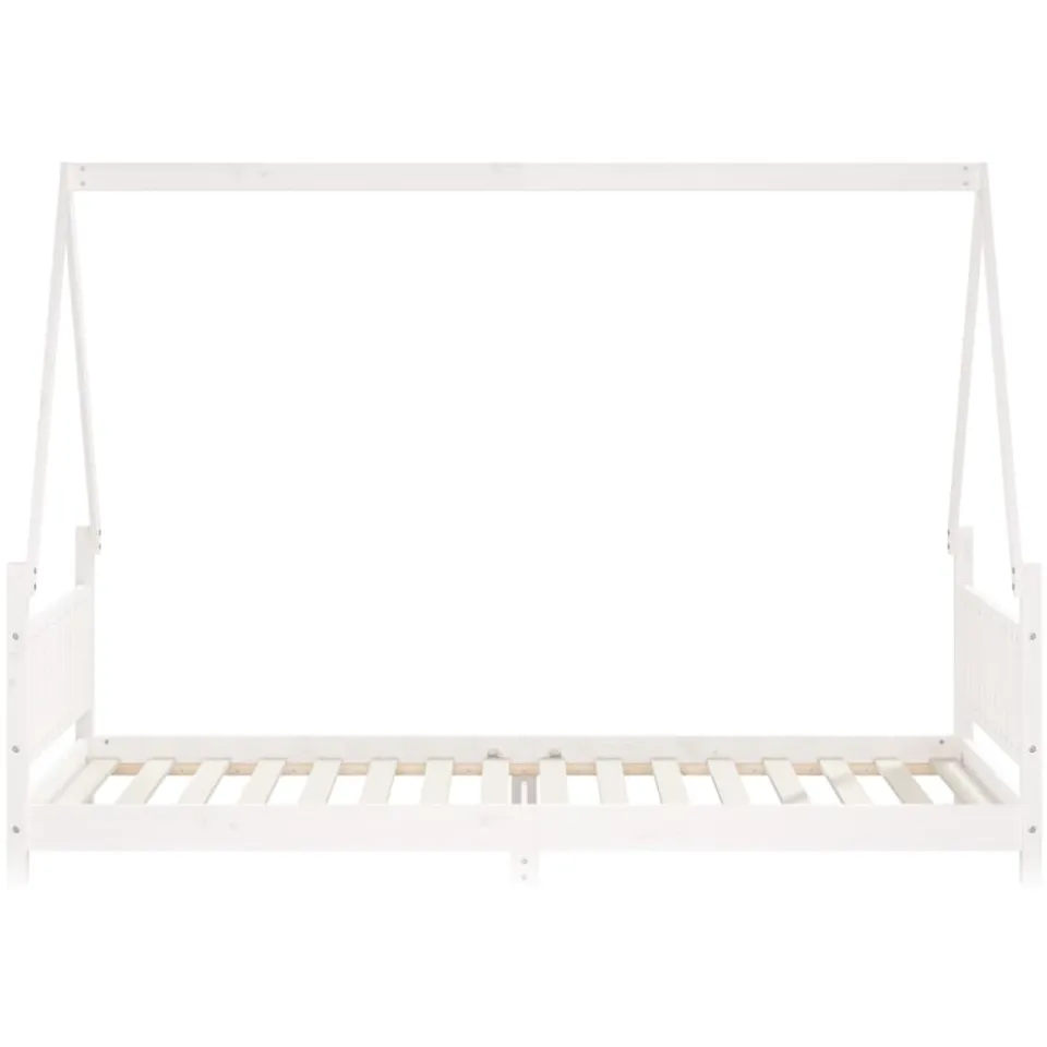 vidaXL Kinderbedframe 90x200 cm massief grenenhout wit, foto 3