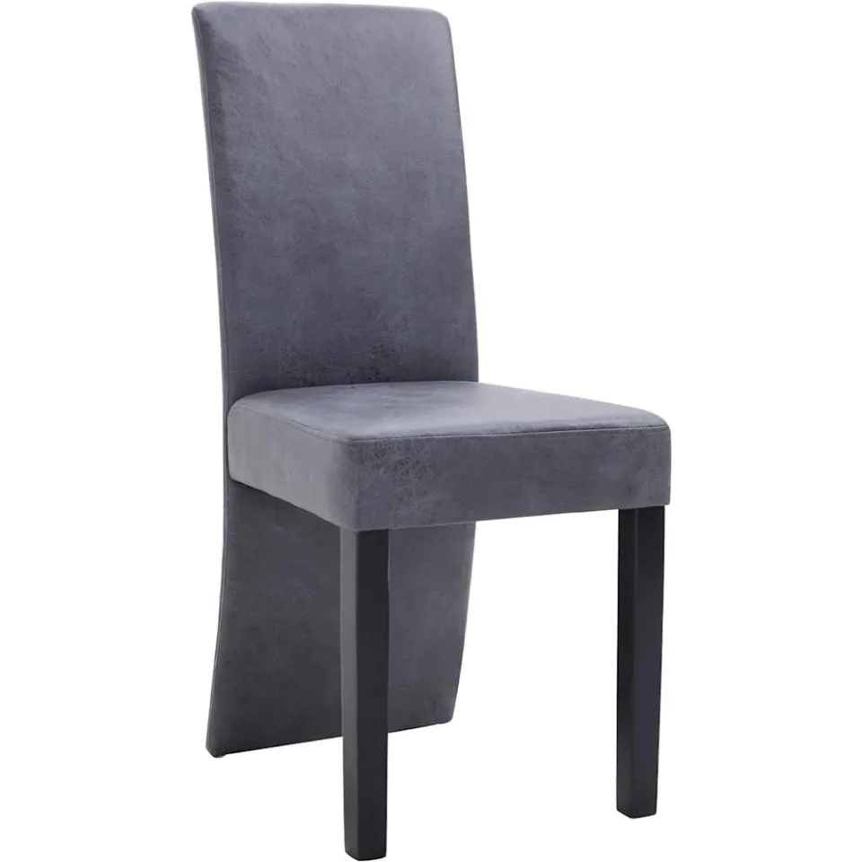 vidaXL Eetkamerstoelen 4 st kunstsuède grijs