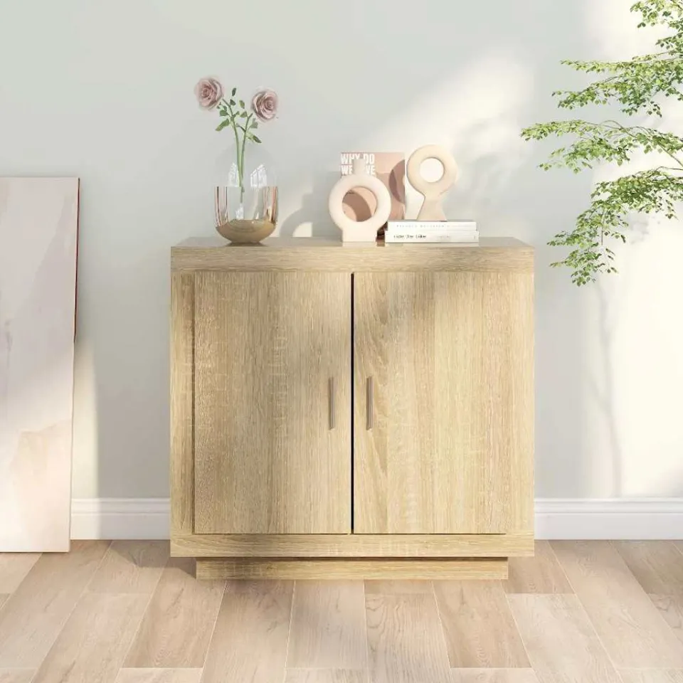 vidaXL Dressoir 80x40x75 cm bewerkt hout sonoma eikenkleurig, foto 3