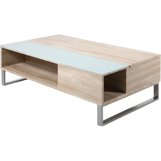 Selsey Kostrena - Tafel 110x60 cm - Eiken sonoma met glazen inzet