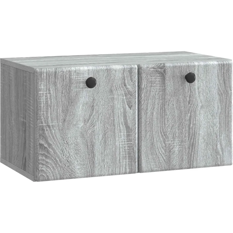 vidaXL Wandbeugel TV-kast 59,5 x 31 x 30 cm Grijs Sonoma Bewerkt hout