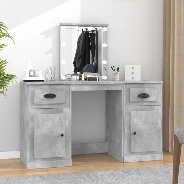 vidaXL Kaptafel met LED-verlichting 130x50x132,5 cm betongrijs grijs, foto 2