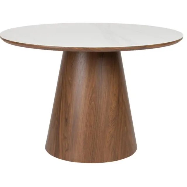 Puur Coen eettafel rond - walnoot Bruin