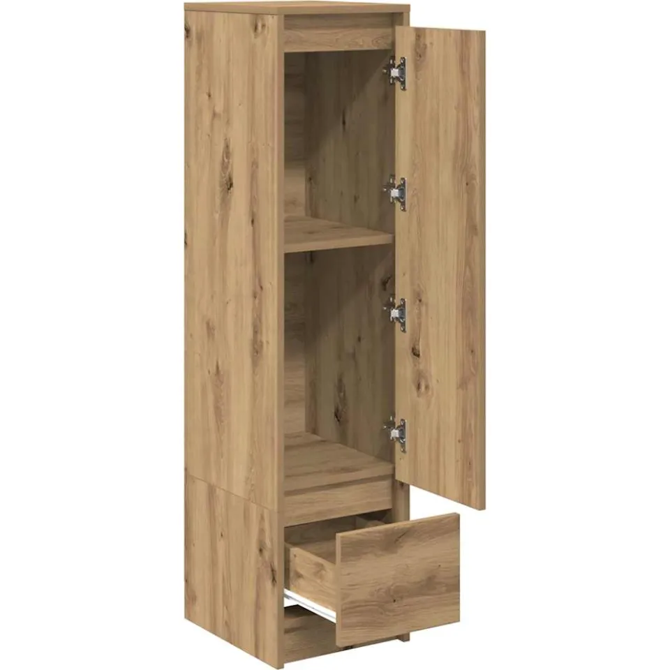 vidaXL Highboard 29,5x34x119,5 cm spaanplaat eikenkleurig eikenkleurig, foto 4