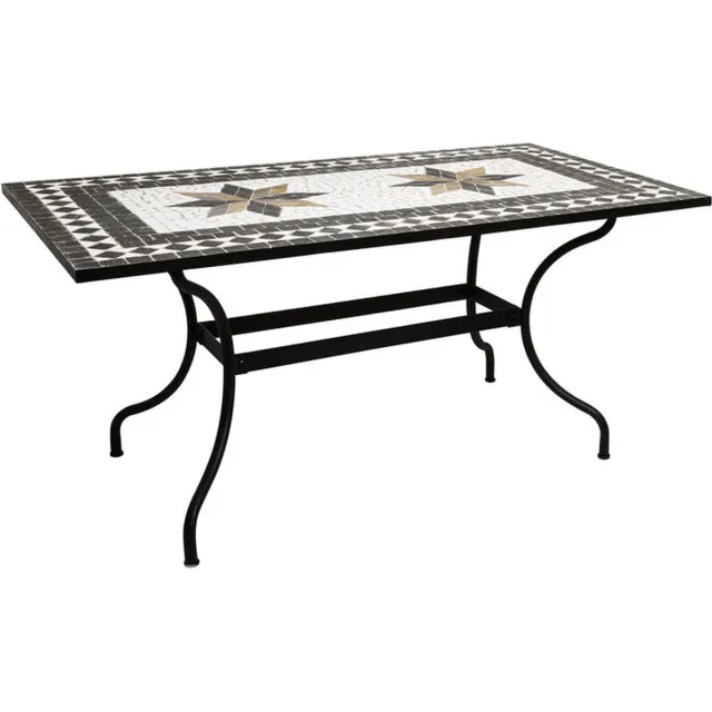 Atmosphera eettafel Kipos mozaïek 160x90x745 cm zwart