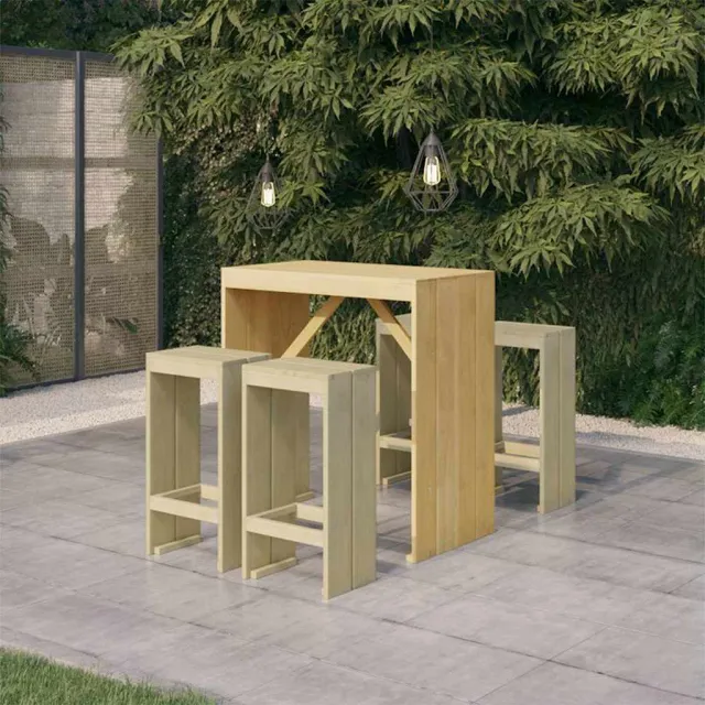 vidaXL 5-delige Tuinbarset geïmpregneerd grenenhout bruin, foto 2