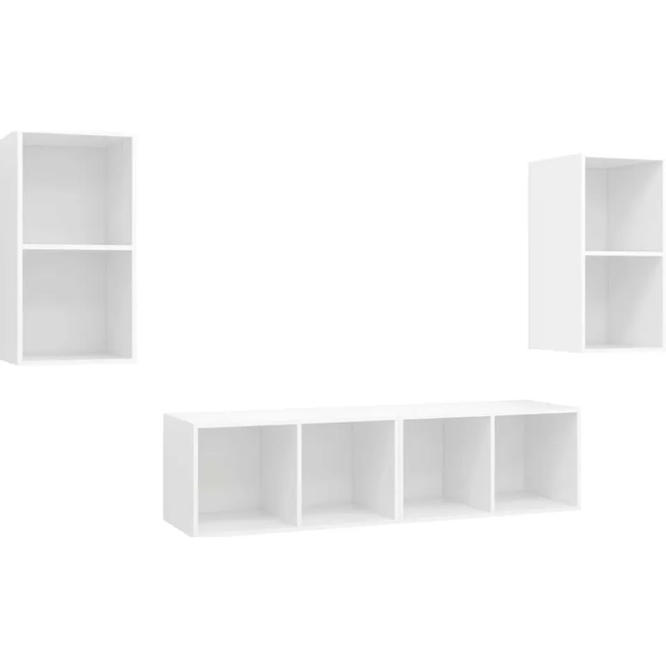 vidaXL Tv-wandmeubelen 4 st bewerkt hout wit, foto 3