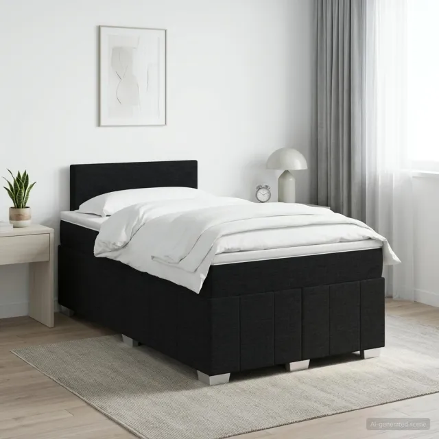 vidaXL Boxspringbed met matras Zwart 120 x 190 cm Stof