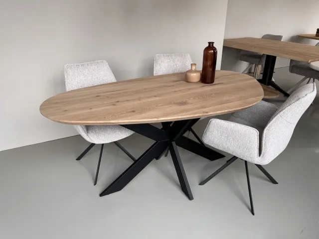 LOK Living Eiken tafel - organische vorm -220cm- naturel gelakt