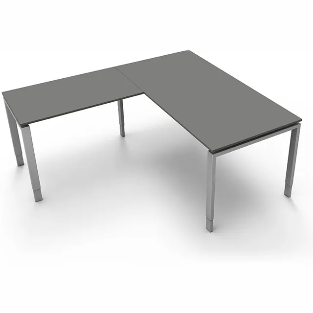 Kerkmann Hoekbureau Beta 160cm grijs hoogte verstelbaar