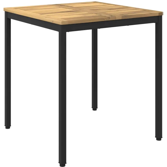 vidaXL Tuin - Eettafel - NAARDEN - Whitewash - en - zwart - 70 - x - 68,5 - x - 75 - cm Whitewash en zwart