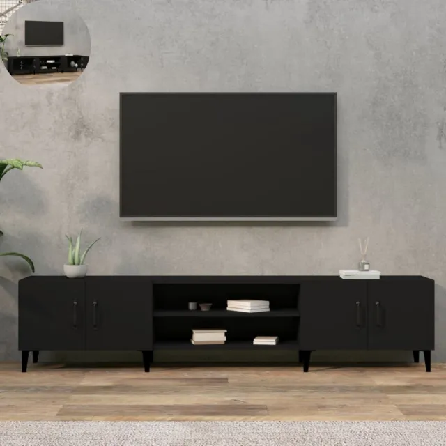 GranMaison TV meubel - TV kast - Dressoir - Kasten - 180x31,5x40 - Hout - Zwart