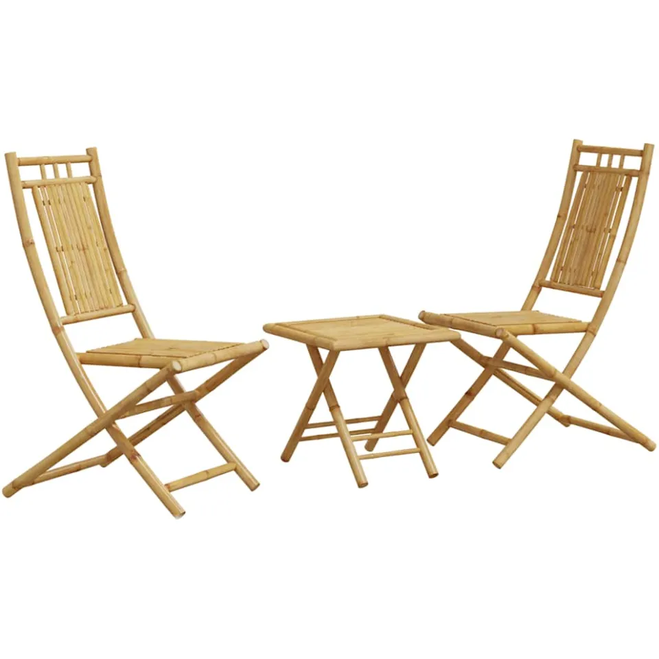vidaXL 3-delige Bistroset bamboe bruin, foto 3