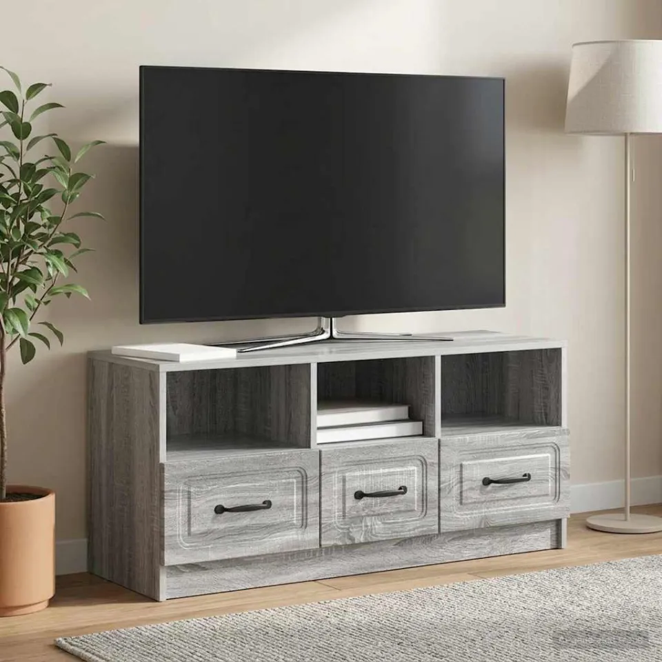 vidaXL TV-kast met lade Grijs sonoma 102 x 34,5 x 47 cm Bewerkt hout, foto 4