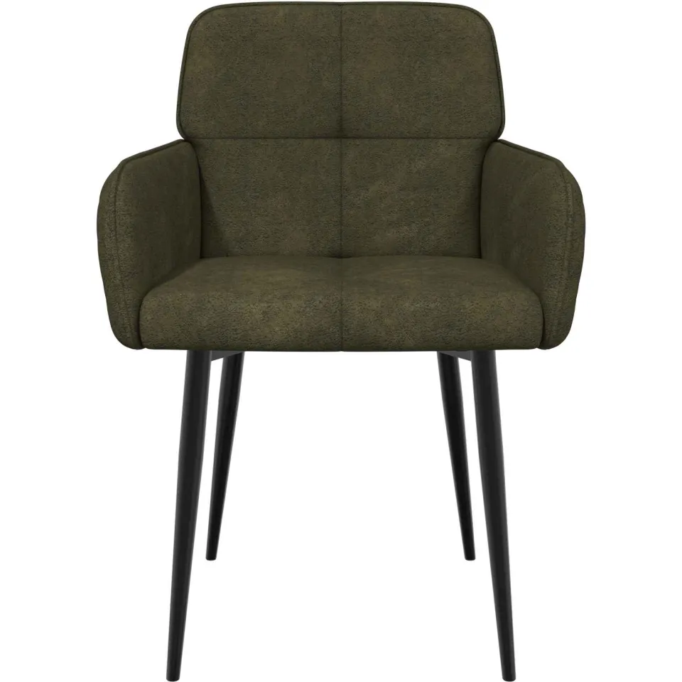 vidaXL Eettafelstoelen 2 st Nep Suede Leer Legergroen 59x56,5x85cm
