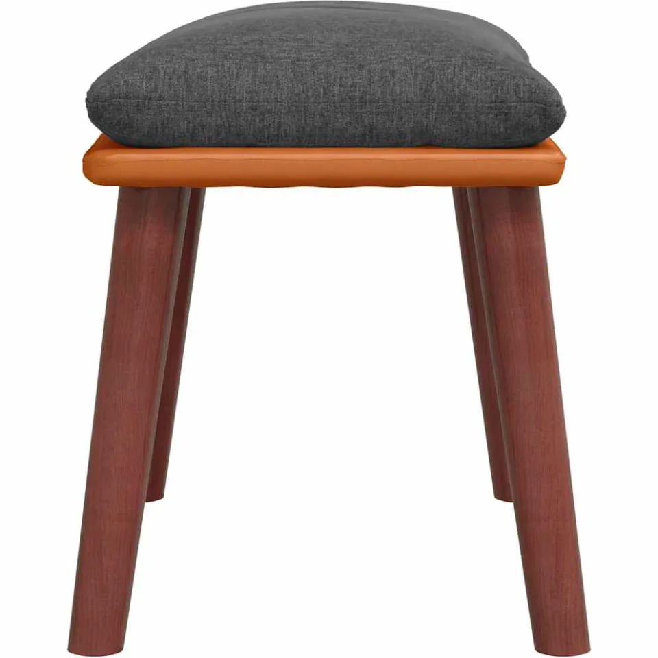 vidaXL Voetenbank 45x29,5x35 cm stof en kunstleer donkergrijs grijs, foto 4