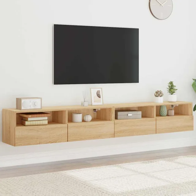 vidaXL Tv-wandmeubels 2 st 100x30x30 cm hout sonoma eikenkleurig Bruin