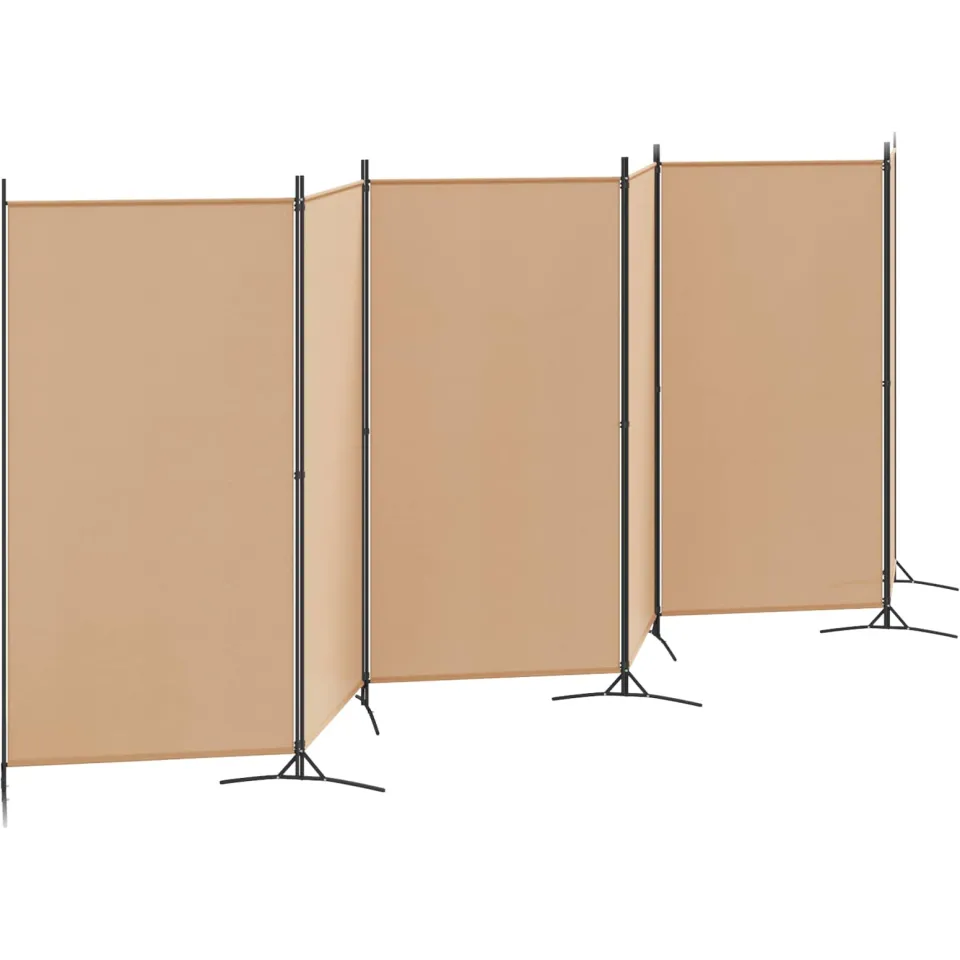 vidaXL 6-Panelen Kamerscherm Beige 520 x 180 cm Stof
