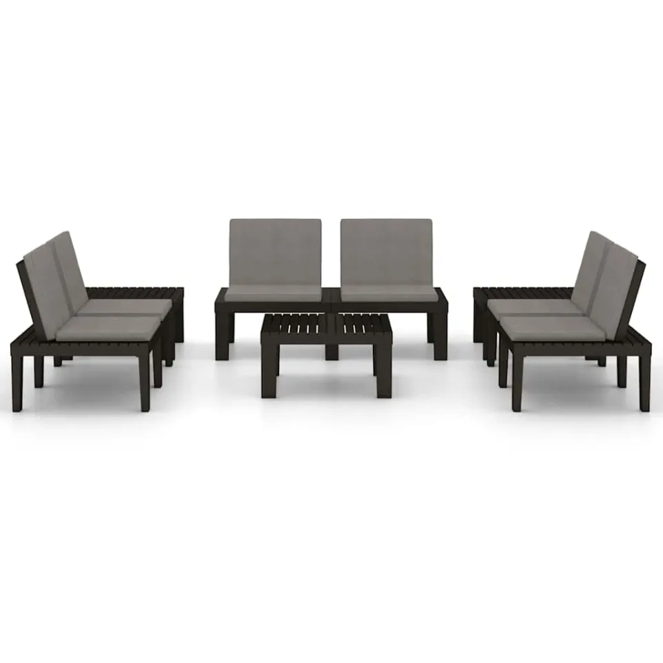 vidaXL 6-delige Loungeset met kussens kunststof grijs, foto 3