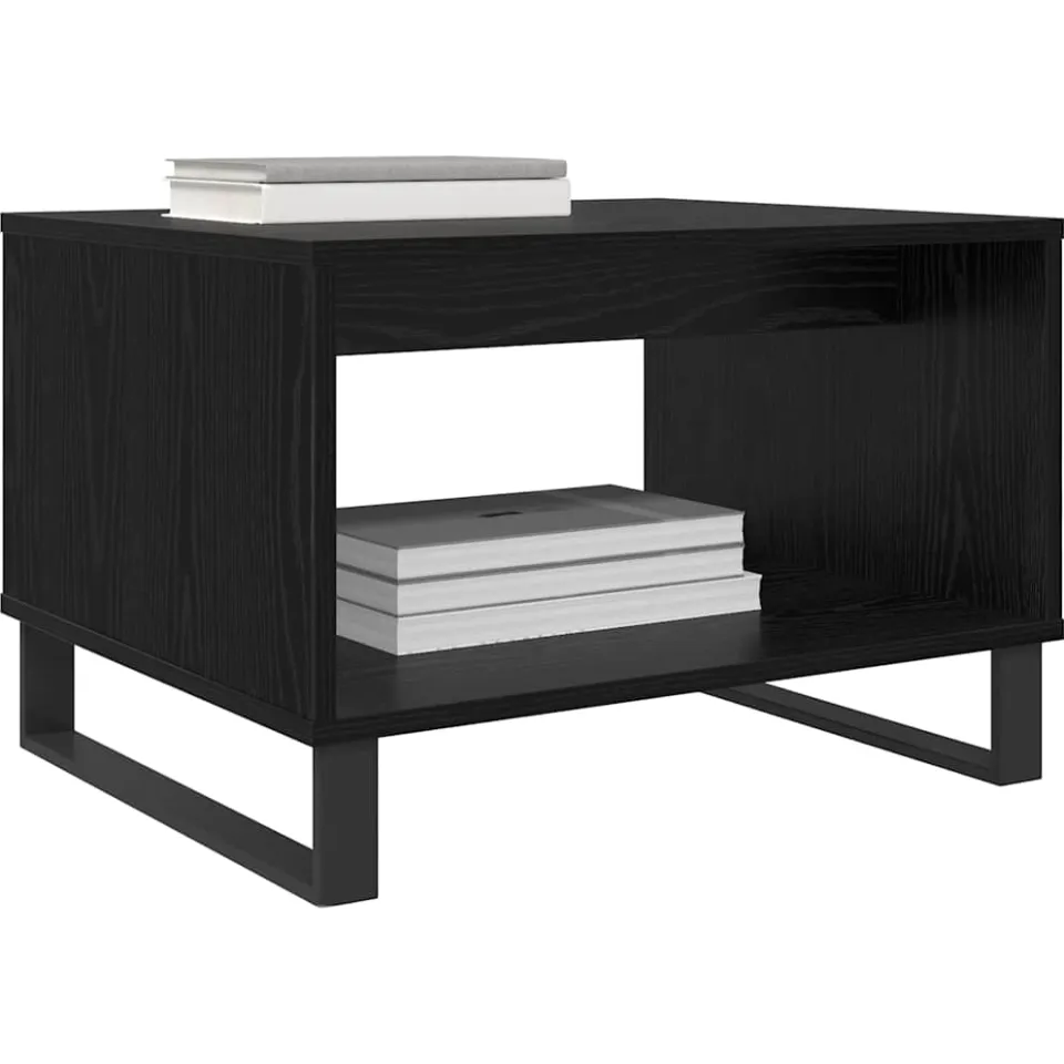 vidaXL Salontafel Zwart eiken 60 x 50 x 40 cm Bewerkt hout