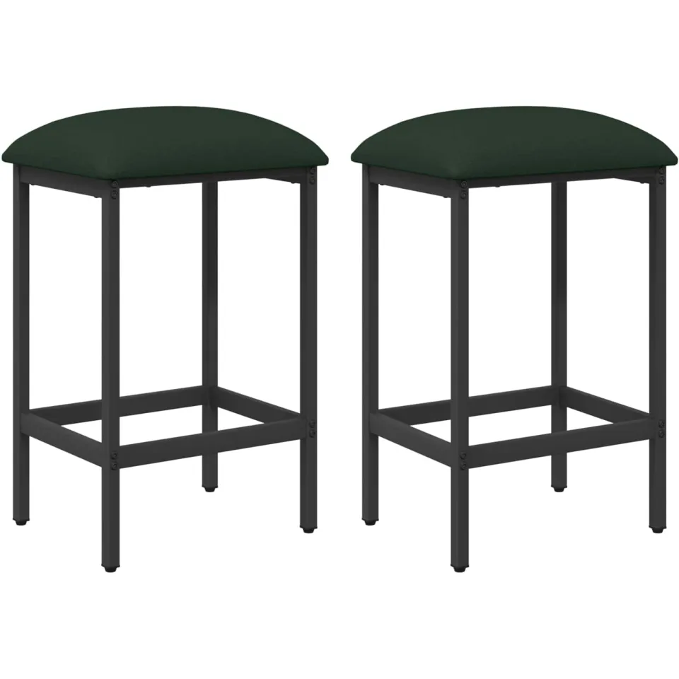 vidaXL Barkruk 2 st Donkergroen 40 x 32 x 74 cm Bewerkt hout groen, foto 3