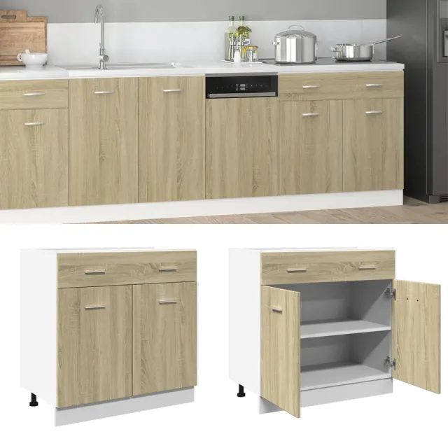 vidaXL Onderkast met lade Lyon 80x46x81,5 cm sonoma eikenkleurig Bruin