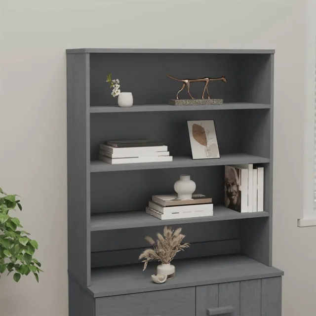vidaXL Opzetkast HAMAR 90x30x100 cm massief grenenhout donkergrijs grijs, foto 2